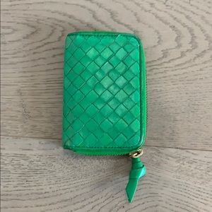 Green leather coin purse